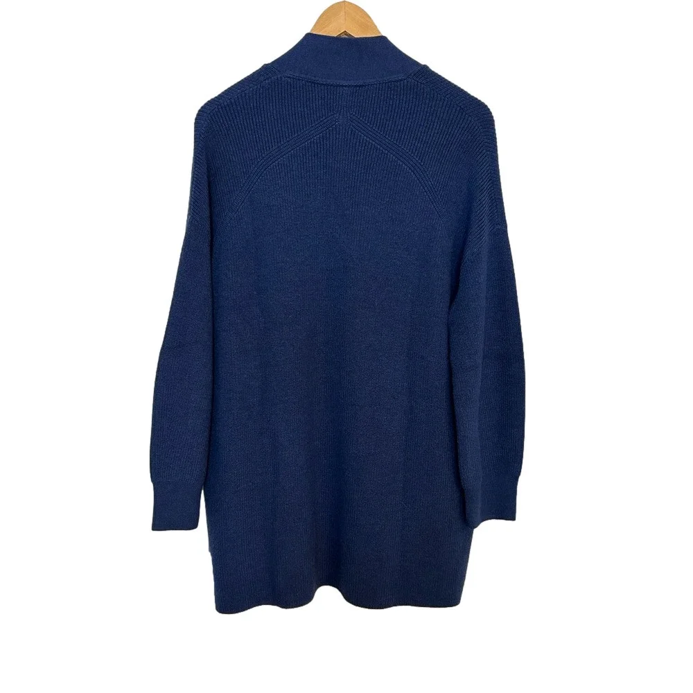 Lululemon Merino Wool-Blend Ribbed Long Wrap Sweater, Psychic Royal Blue, Size 8 - Picture 3 of 8